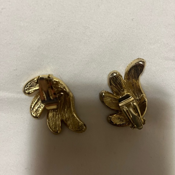 Costume earrings Gold and stone - Picture 2 of 3